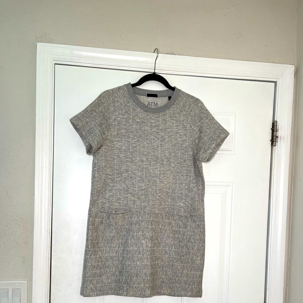 ATM Anthony Thomas Melillo Women’s Baseball Dress Striped Gray Size M‎